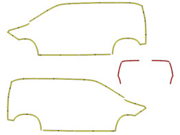 Outline Opel Combo Life L1 Avery ECE104 yellow and red