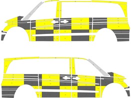 Striping MB Vito/Viano 2008 Traffic Officer Yellow/Black 2 schuifdeuren