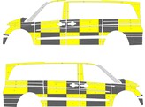 Striping MB Vito/Viano 2008 Traffic Officer Yellow/Black 2 sliding doors