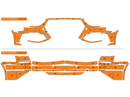 Arisco Bumpers Audi A4 Berline Quattro 2019- Avery Prismatic Oranje Rear PS / Front NPS   flitsers