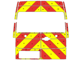 Striping MAN TGE/Volkswagen Crafter H3 2018- Chevrons Avery Prismatic red/Yellow 20 cm doors 270 