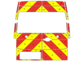 Striping MAN TGE/Volkswagen Crafter H3 2018- Chevrons Avery Prismatic rood/Geel 20 cm deuren 270 