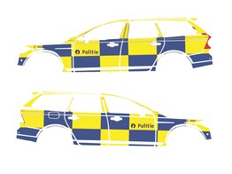 Striping Volvo V90 2018- Battenburg Blau/Gelb KIT  Links   Rechts 