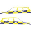 Striping Volvo V90 2018- Half Battenburg 2 lignes T11500 Bleu/Jaune/Blanc