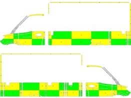 Striping Mercedes Sprinter Kast Battenburg Groen/Geel/Wit  links   rechts  Vlaams-Brabant West