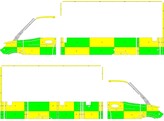 Striping Mercedes Sprinter Box Body Battenburg Green/Yellow/White  left   right   Vlaams-Brabant Wes