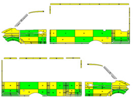 Striping MAN TGE/Volkswagen Crafter 2018- Strobel Box Body - Battenburg T11500 Green/Yellow/White -