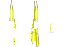 Striping MAN TGE/Volkswagen Crafter 2018- Box Body - Bespoke panels for inside doors T11513 Yellow