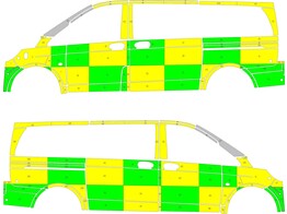 Striping Mercedes Vito MUG Battenburg Green/Yellow/White  left   right  Imelda