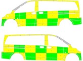 Striping Mercedes Vito SMUR Battenburg Vert/Jaune/Blanc  gauche   droite  Imelda