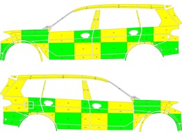 Striping BMW X7 2022- MUG Battenburg Green/Yellow/White  links   rechts  with plug AZ Turnhout