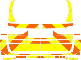 Striping BMW X7 2022- MUG Chevrons Yellow/Orange 15 cm   button blast AZ Turnhout