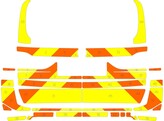 Striping BMW X7 2022- SMUR chevrons arriere jaune/orange 15 cm   button blast AZ Turnhout