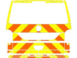 Striping Volkswagen T6 - Chevrons T11500 Orange/Yellow 15 cm tailgate with window Helora