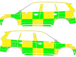 Striping Volvo XC90 MUG Battenburg Green/Yellow/White  left   right    modules