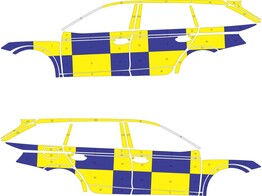 Striping Skoda Octavia - Battenburg NIV3 T11500 Blauw/geel/wit