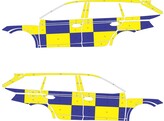 Striping Skoda Octavia - Battenburg NIV3 T11500 Blauw/geel/wit