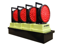 Jeu de 4 lampes rouges dia 200mm synchronisees