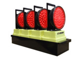 Set van 4 draadloos synchroniseerbare lampen rood dia 200mm