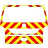 Striping Volkswagen Transporter T6 2016 H1 - Chevrons T7500 Rood/Geel 10 cm - kofferdeksel met ruit