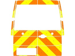 Striping Volkswagen Crafter 2017 H3 - Chevrons Avery Prismatic Orange/Yellow 20 cm 2 rear doors 270 