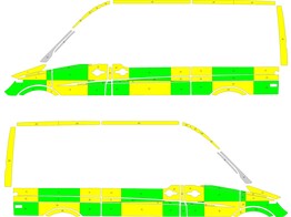 Striping Mercedes Sprinter Battenburg Vert/Jaune/Blanc KIT  gauche   droite  2 portes coulissantes  