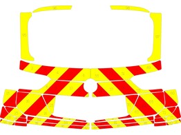 Striping Volkswagen Tiguan 2018 - Chevrons T7500 Rouge/Jaune 10 cm