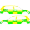 Striping Volkswagen Tiguan Allspace 2018 - Battenburg Vert/Jaune/Blanc KIT  gauche   droite 