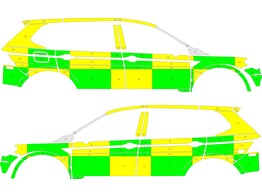 Striping Volkswagen Tiguan Allspace 2018 - Battenburg Green/Yellow/White KIT  left   right 