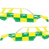 Striping Land Rover Discovery 5 2018 - Battenburg T11500 Grun/Gelb/Wei  KIT  links   rechts  MUG/SMU