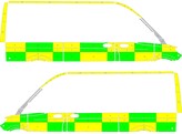 Striping Mercedes Sprinter 2019 L2H2 - Battenburg Avery Prismatic T11500 Groen/Geel/Wit KIT  links   rechts    ButtonBlast