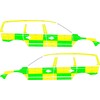 Striping Volvo XC70 2008-2016 Battenburg Vert/Jaune/Blanc  gauche   droit  AZ Delta 1-UDH-839