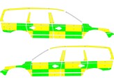 Striping Volvo XC70 2008-2016 Battenburg Grun/Gelb/Wei   links   rechts  AZ Delta 1-UDH-839