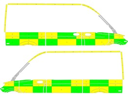 Striping Mercedes Sprinter 2018 L2H2 - Battenburg T11500 Vert/Jaune/Blanc  gauche   droite  1 porte