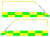 Striping Mercedes Sprinter 2019 L2H2 - Battenburg Avery Prismatic T11500 Grun / Gelb / Wei  KIT  lin