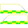 Striping Mercedes Sprinter 2018 L2H2 - Battenburg T11500 Green/Yellow/White  left   right  2 sliding