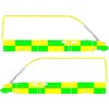 Striping Mercedes Sprinter 2019 L2H2 - Battenburg Avery Prismatic T11500 Green/Yellow/White KIT  lef