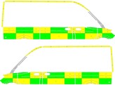 Striping Mercedes Sprinter 2019 L2H2 - Battenburg Avery Prismatic T11500 Green/Yellow/White KIT  lef