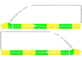 Striping Volkswagen Crafter 2017 L3H3 - Half Battenburg T11500 Vert/Jaune/Blanc  gauche   droite  2