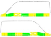 Striping Mercedes Sprinter 2008 L2H2 - Half Battenburg T11500 Yellow/Green/White  left   right  2 sl