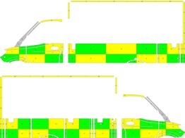 Striping Mercedes Sprinter Caisse WAS Battenburg Vert/Jaune/Blanc  gauche   droite  zone Vlaams-Brab