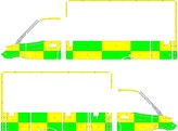 Striping Mercedes Sprinter Box Body WAS Battenburg Green/Yellow/White  left   right  zone Vlaams-Bra