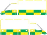 Striping Mercedes Sprinter 2020 Box Body Dulmer Waasland Battenburg Green/Yellow/White  left   right