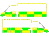 Striping Mercedes Sprinter Box Body Strobel Zuid-West Limburg Battenburg Green/Yellow/White KIT  lef