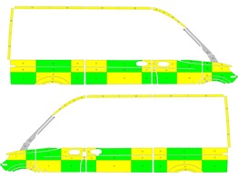 Striping Mercedes Sprinter 2018 L2H2 - Battenburg T11500 Vert/Jaune/Blanc - ZdS Liege