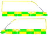 Striping Mercedes Sprinter 2018 L2H2 - Battenburg T11500 Green/Yellow/White - ZdS Liege