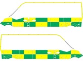 Striping Renault Master/Opel Movano/Nissan V400 L3H2 Battenburg Green/Yellow/White  left   right  VF