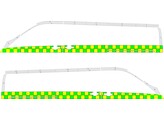 Striping Ford Transit Custom 2020 L2H1Battenburg double row blocks  side 100 mm  Green/Yellow/White