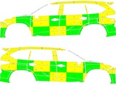 Striping Toyota Highlander Battenburg Green/yellow/white KIT  links   rechts  Saint-Luc