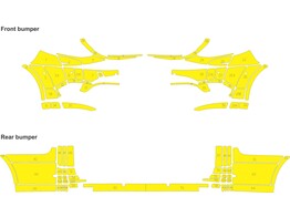 Arisco Pare-chocs Mercedes V-Class 2014- Avery Prismatic Jaune avec couvercle de coffre FPS RPS